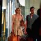 Ed Westwick kisses his co-star Clemence Poesy whilst filming scenes for season 4 of 