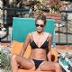 Yasmin Brunet in Black Bikini in Portofino