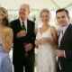 Alex (Andrea Marcellus), Louis (Mike Farrell), Jeannie (Desi Lydic) and Teddy (Reed Frerichs) in Out at the Wedding.