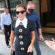 Lady Gaga – Wears a black mini dress in New York