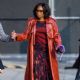 Jennifer Hudson – Dons red trench coat for Jimmy Kimmel appearance in Hollywood