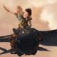 Astrid (AMERICA FERRERA) and Hiccup (JAY BARUCHEL) soar through the sky on the wings of Toothless --in DreamWorks Animation's 'How to Train Your Dragon,' releasing March 26, 2010. How To Train Your Dragon ™ & © 2010 DreamWorks Animation LLC. A