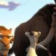 (L to R) Diego (voiced by Denis Leary), Sid (voiced by John Leguizamo) and (L to R) Manfred (voiced by Ray Romano) in animation movie Ice Age 2 - 2006.
