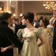 In BECOMING JANE, James McAvoy (left) is Tom Lefroy and Anne Hathaway (center) is Jane Austen. Laurence Fox (right) plays Mr. Wisley. Photo credit: Colm Hogan/Courtesy of Miramax Films.