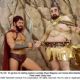 It's go time for battling leaders Leonidas (Sean Maguire) and Xerxes (Ken Davitian). Photo credit: Doug Hyun
