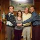 Brennan Huff (Will Ferrell, left) and Dale Doback (John C. Reilly, right) are two middle-aged, immature, overgrown boys forced to live together as stepbrothers when Brennan's mother, Nancy (Mary Steenburgen, center left) marries Dale's father, Rob