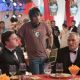 Director Joshua Michael Stern with Nathan Lane and Dennis Hopper on the set of SWING VOTE.