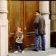 Adam Sandler and his adopted Cole and Dylan Sprouse relieve themselves in Big Daddy