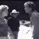 Charlize Theron, director Ron Underwood and Bill Paxton on the set of Disney's Mighty Joe Young - 1998