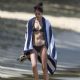 Kim Turnbull in Bikini on the beach in Barbados