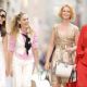 (l to r) Kristin Davis stars as 'Charlotte York-Goldenblatt', Sarah Jessica Parker stars as 'Carrie Bradshaw', Cynthia Nixon stars as 'Miranda Hobbes' and Kim Cattrall stars as 'Samantha Jones' in New Line Cinema's upco