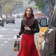 Whitney Port – Looking chic in a red dress and leather jacket