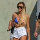 Ellie O’Donnell in Bikini Top and Shorts on holiday in Marbella