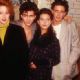 Molly Ringwald with then boyfriend Dweezil Zappa, his sister Moon Unit Zappa and Donovan Leitch