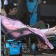 Elisabeth Moss – Pictured on set with director Max Minghella in Los Angeles