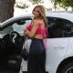 Chrishell Stause – In a pink top filming for the show in West Hollywood