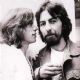 George Harrison and Mick Jagger backstage at a Rolling Stones concert at the Los Angeles Forum on July 10, 1975