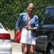 Paula Patton in White Mini Dress out in Beverly Hills