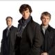 Rupert Graves as Inspector Lestrade, Benedict Cumberbatch as Sherlock Holmes and Martin Freeman as Dr.John Watson in Sherlock (2010)