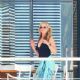 Laurene Powell – In a bikini pn her yacht Venus with her daughter Eve in Cannes