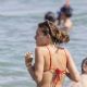 Thylane Blondeau – In a red bikini on the beach in South of France
