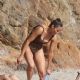 Paula Patton in Animal Print Swimsuit on Malibu Beach