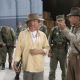 Director Steven Spielberg and Harrison Ford in behind the scene of Indiana Jones and the Kingdom of the Crystal Skull.