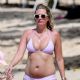 Rhea Durham in Bikini on the beach in Barbados