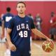 Stephen Curry #49 of the 2015 USA Basketball Men's National Team attends a practice session at the Mendenhall Center on August 11, 2015 in Las Vegas, Nevada