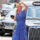 Davinia Taylor in Long Dress – Out in London