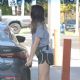 Alison Brie – Pumping gas in Los Feliz