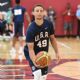 Stephen Curry #49 of the 2015 USA Basketball Men's National Team attends a practice session at the Mendenhall Center on August 11, 2015 in Las Vegas, Nevada