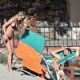 Yasmin Brunet in Black Bikini in Portofino