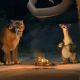 Diego (voiced by Denis Leary) and Sid (voiced by John Leguizamo) in 20th Century Fox Pictures', Ice Age 2.