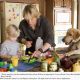 Marley hungrily eyes the breakfast that John (Owen Wilson) is preparing for 5-year-old son Conor (Ben Hyland). Photo credit: Barry Wetcher. © 2008 Twentieth Century Fox and Regency Enterprises. All rights reserved.