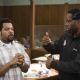 Ice Cube (left) and Director David E. Talbert on the set of Screen Gems' comedy FIRST SUNDAY. Credits by: Tony Rivetti Jr. © 2007 Screen Gems, Inc. All Rights Reserved.