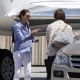 Julia Roberts at Van Nuys airport in Los Angeles, CA with her were hubby Danny Moder and children Hazel and Phinnaeus Moder (July 7)
