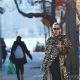 Irina Shayk – In a tiger print coat on the streets of New York