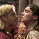 COLIN FARRELL as Alexander the Great and JONATHAN RHYS MEYERS as Cassander in the action adventure drama Alexander,distributed by Warner Bros. Pictures.