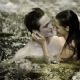 Robert Pattinson & Kristen Stewart in the waterfall on Isle Esme in Breaking Dawn Part 1
