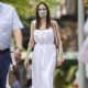 Angelina Jolie in a summery white dress as she shops for groceries during her recent birthday trip to New York