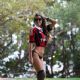CLAUDIA ROMANI in Bikini Bottoms Playing Soccer in Park in Miami