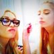 Do try this at home! Gwen Stefani does her niece Madeline's makeup for at home Harajuku Lovers photoshoot
