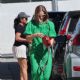 Kristen Bell – In a green dress running errands in LA