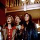 Neve Campbell as Sidney Prescott, Jamie Kennedy as Randy Meeks and Courteney Cox as Gale Weathers in Scream (1996)