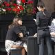 Careful not to flash! Jenna Coleman is caught in a breeze on daytime date with Richard Madden